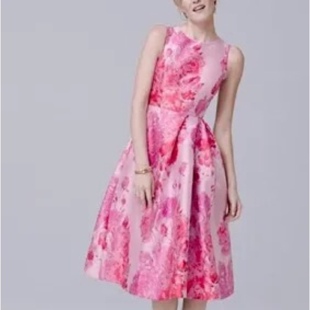 WHITE HOUSE BLACK MARKET: LILAC-PINK-RED SLEEVELESS COCTAIL DRESS SIZE 0